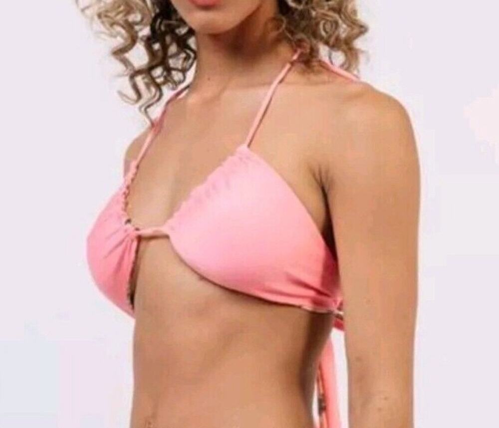 NWT HAH Free People Multiway Reversible Swim Top Dusty Rose Shroom Size Medium